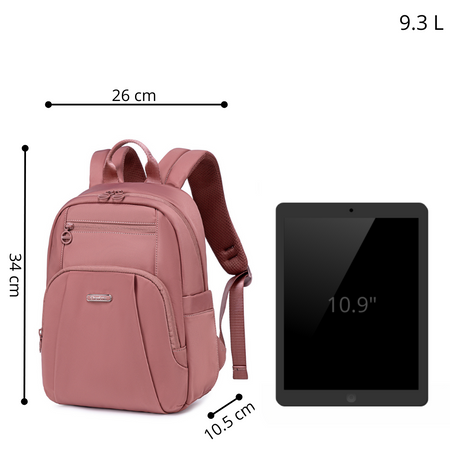 Plecak miejski damski różowy, 9,3 l. Wodoodporny i elegancki, na iPada 10,9". Na studia i co dzień. CHANTRIA CB770rose.