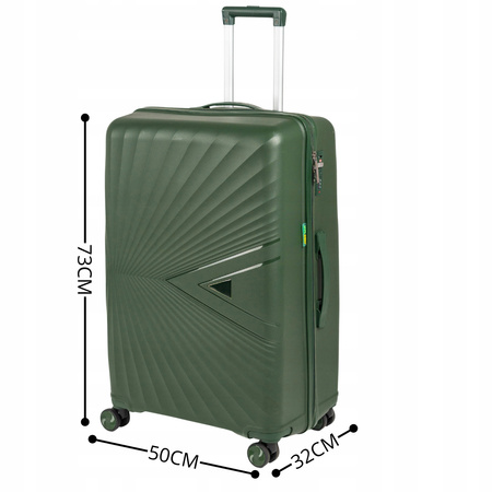 Walizka podróżna duża ciemnozielona na kółkach – lekka, elegancka i wytrzymała 100 L Wowbag 7905 L dark green