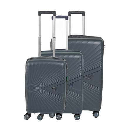 Walizki podróżne ciemnoszare komplet 3 szt. elegancki i trwały zestaw na kółkach Wowbag 7905 dark grey