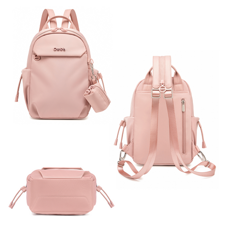 Plecak damski na tablet miejski smart mini pudrowy na lato delikatny z etui