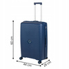 Walizka podróżna średnia ciemnoniebieska lekka i wytrzymała na kółkach 74L praktyczna Wowbag 7900 M dark blue