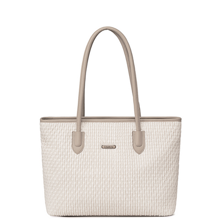 Torba damska shopper biała na ramię 17,9 l modna, pojemna, stylowa z zamkiem dla kobiet. CHANTRIA CB800 White.