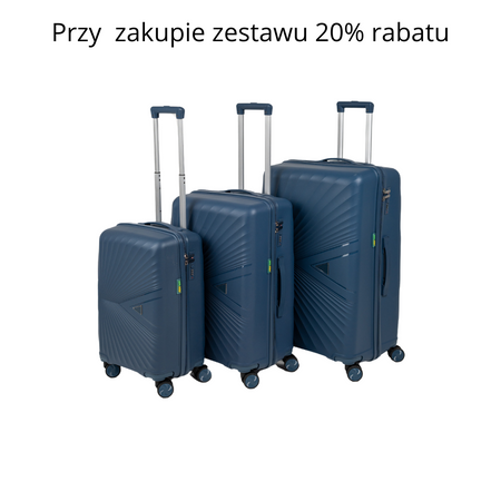 Walizka kabinowa podróżna ciemnoniebieska – elegancka, praktyczna i wytrzymała na kółkach Wowbag 7905 S dark blue