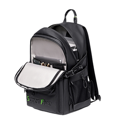 Czarny plecak miejski młodzieżowy, wodoodporny, na laptop 15,6", 23 l – na studia i podróże. SUPER FIVE FB522 Black.