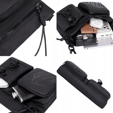 Torebka listonoszka czarna elegancka wodoodporna na ramię miejska modna i uniwersalna 3 l Arctic Hunter K00535Black