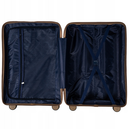 Walizka podróżna beżowa kabinowa – mała, stylowa, funkcjonalna, lekka i elegancka do samolotu Wowbag 7918 S champagne