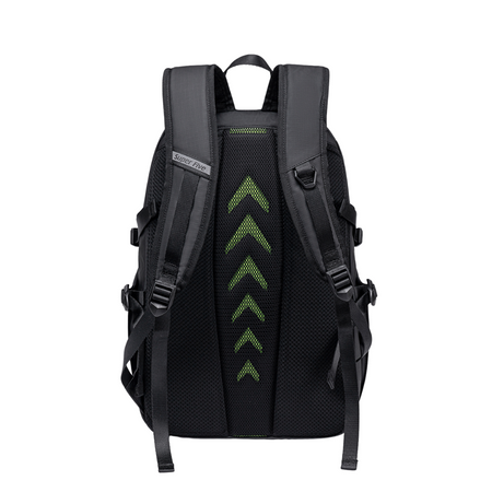 Czarny plecak miejski młodzieżowy, do pracy i podróży, 22 l, na laptopa 15,6", wodoodporny. SUPER FIVE FB700 Black.