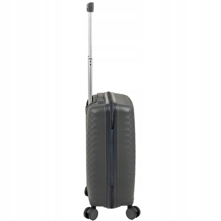 Walizka mała na kółkach ciemnoszara, lekka i funkcjonalna, elegancka walizka podróżna z PP 41 L Wowbag 7900 S dark grey