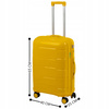 Walizka podróżna żółta – średnia, lekka i odporna, ciche kółka 360°, solidna i praktyczna do samolotu Wowbag 6910 M yellow