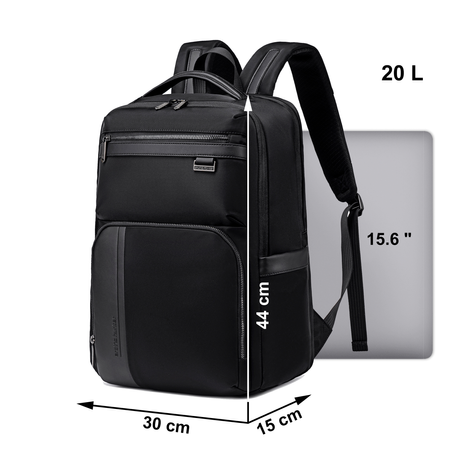 Plecak miejski czarny elegancki do pracy nowoczesny pojemny na laptopa 15,6"
