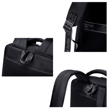 Plecak miejski czarny męski wodoodporny na laptopa 15,6" do pracy Arctic Hunter B00478 black