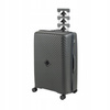 Duża walizka podróżna ciemnoszara lekka i wytrzymała walizka na kółkach do samolotu 106L Wowbag 7900 L dark grey