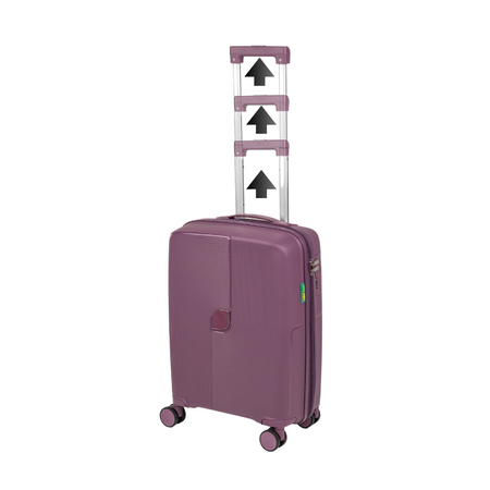 Walizka kabinowa fioletowa – mała, nowoczesna, na kółkach, podróżna i modna do samolotu Wowbag 7918 S purple