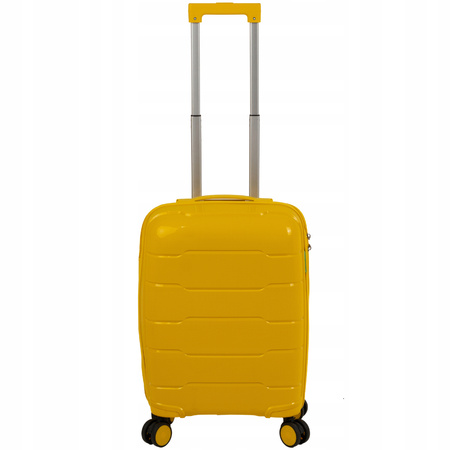 Walizka mała do samolotu żółta – modna, praktyczna, lekka i wytrzymała podróżna na kółkach Wowbag 6910 S yellow