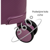 Duża walizka fioletowa na kółkach – elegancka, trwała i lekka walizka podróżna do samolotu Wowbag 7918 L purple