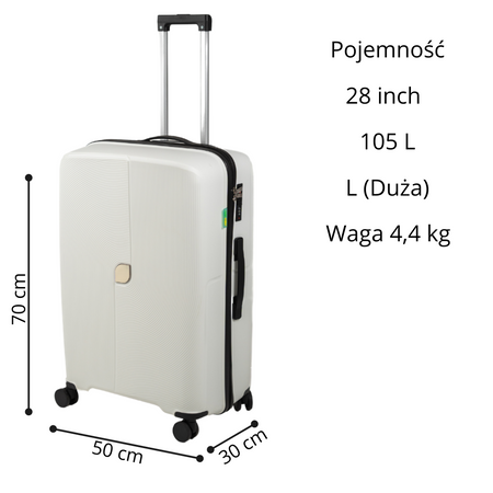 Komplet walizek podróżnych biały 3 szt. nowoczesny zestaw walizek lekkich i wytrzymałych Wowbag 7918 White