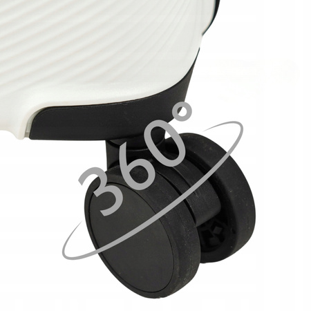 Mała walizka biała kabinowa – podróżna, elegancka, lekka, wytrzymała i praktyczna na kółkach Wowbag 7918 S white