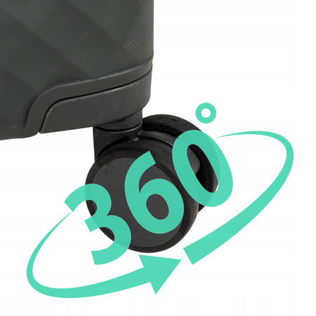 Walizka średnia czarna elegancka walizka na kółkach do samolotu 74L modna i trwała Wowbag 7900 M dark grey