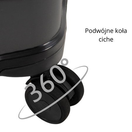 Walizka kabinowa podróżna czarna – elegancka, funkcjonalna, lekka i wytrzymała na kółkach Wowbag 6910 S black