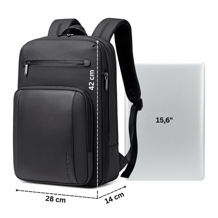 Plecak męski elegancki czarny rozszerzane komory 40X30X20 do samolotu