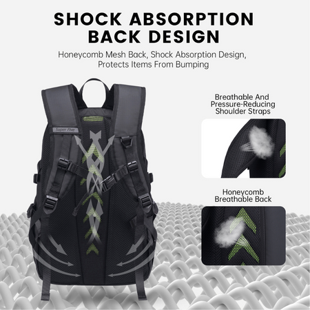 Plecak miejski czerwony, wodoodporny, na laptop. Idealny do pracy, na studia i w podróże. 22 l. SUPER FIVE FB700 Red