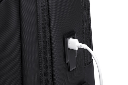 Plecak miejski czarny, biznesowy, na laptop, 25 l, elegancki, idealny do pracy i podróży. Arctic Hunter B00555 Black.