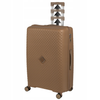 Walizka do samolotu średnia beżowa funkcjonalna walizka podróżna 74L lekka i solidna Wowbag 7900 M champagne