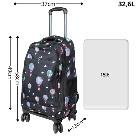 Plecak na 4 kółkach  pojemny z teleskopową rączką dla chłopców i dziewczynek VIO 20613 baloon