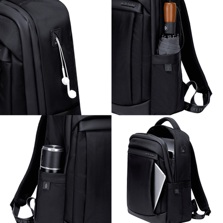 Plecak miejski czarny męski wodoodporny na laptopa 15,6" do pracy Arctic Hunter B00478 black