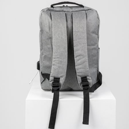 Plecak miejski szary materiałowy lekki do szkoły i na studia dla dziewczyn i chłopaków HN212701 grey