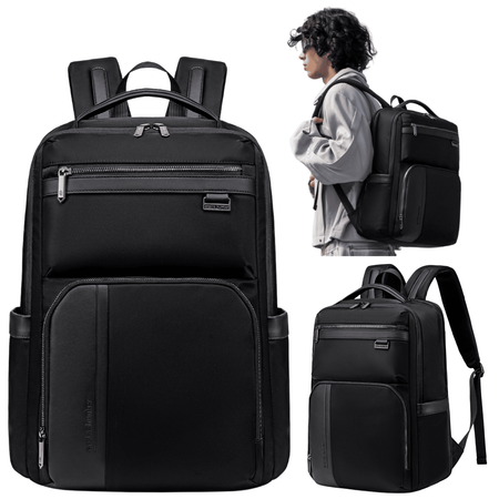 Plecak miejski czarny elegancki do pracy nowoczesny pojemny na laptopa 15,6" Arctic Hunter B00808 black