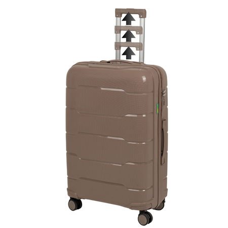 Komplet walizek beżowych 3 szt. elegancki zestaw podróżny lekkich i wytrzymałych kufrów Wowbag 6910 Champagne