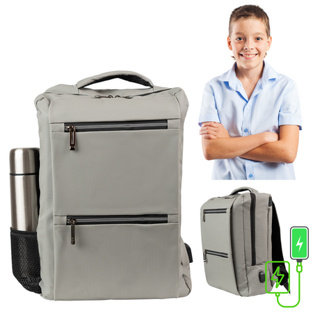 Plecak młodzieżowy szary - do szkoły, na studia, do pracy, mieści laptop 15,6 VIO BK91105 grey