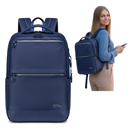 Plecak damski niebieski miejski dla dziewczyny pojemny na studia do pracy