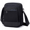 Saszetka męska czarna na ramię torba miejska biznesowa wodoodporna modna stylowa 2,7 L Arctic Hunter K00689Black