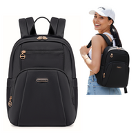 Plecak damski czarny elegancki z nylony wodoodpornego z miejscem na tablet