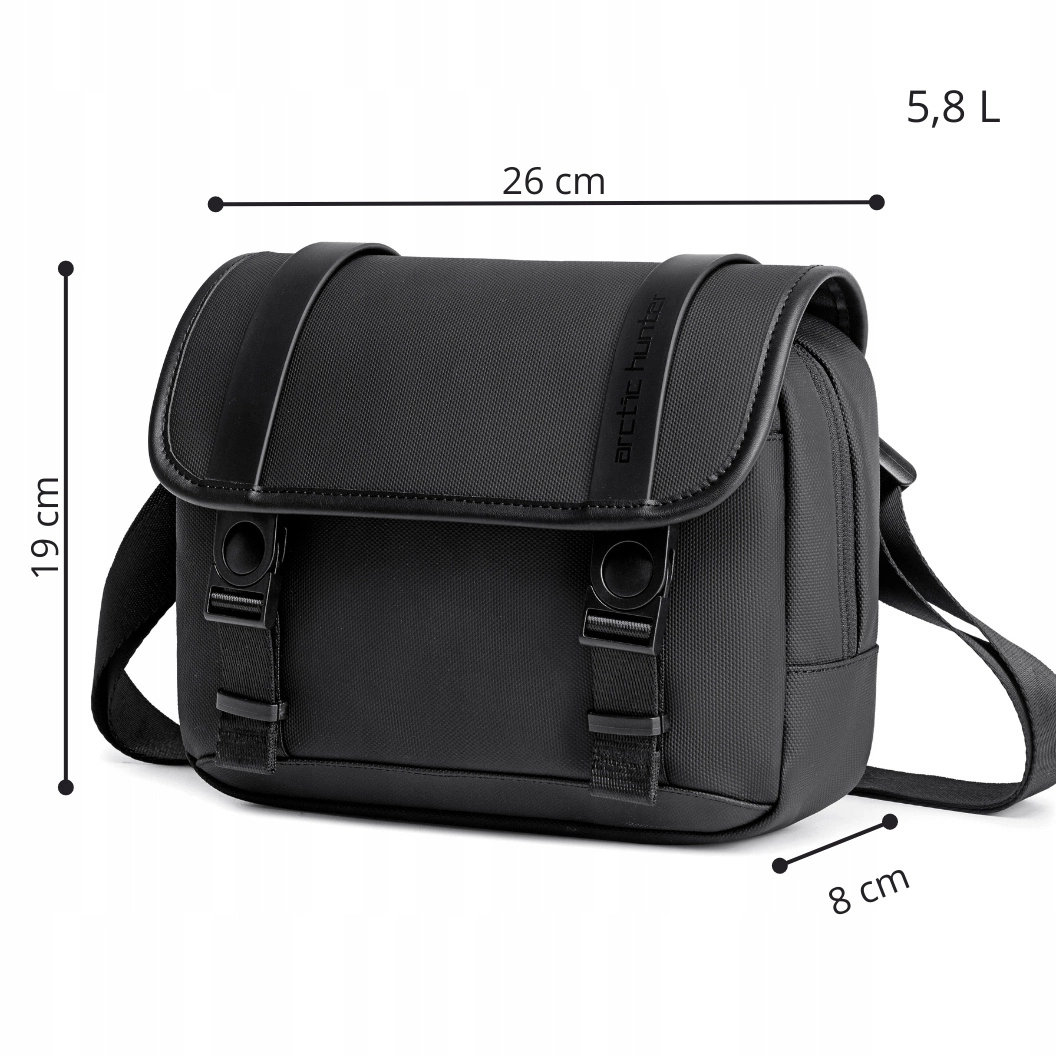 Torebka listonoszka czarna na ramię miejska wodoodporna elegancka na tablet 10,2″ 5,8 l Arctic Hunter K00568Black pol_pl_Torebka-listonoszka-czarna-na-ramie-miejska-wodoodporna-elegancka-na-tablet-10-2-5-8-l-Arctic-Hunter-K00568Black-42_8