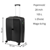 Zestaw walizek podróżnych czarnych 3 szt. komplet walizek polipropylenowych na kółkach Wowbag 7918Black