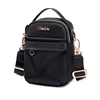 Torebka damska czarna na ramię crossbody mała nylonowa wodoodporna