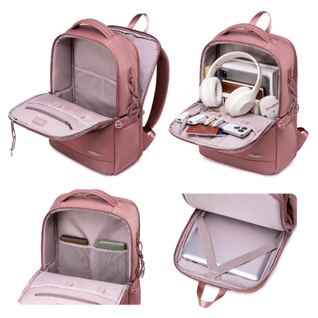 Plecak dla kobiety dziewczyny różowy elegancki modny na laptop na codzień