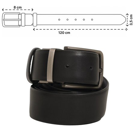 Męski pasek klasyczny skórzany do spodni dwustronny czarny szary elegancki