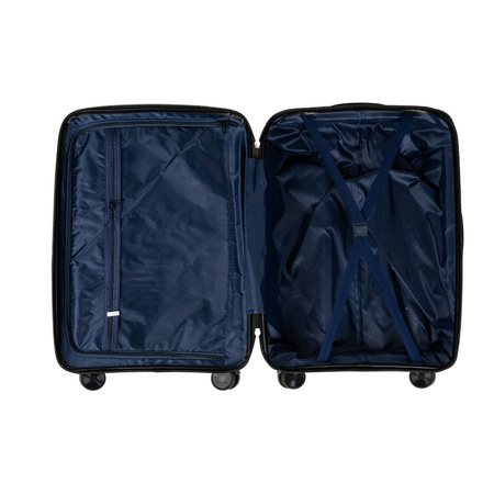 Duża walizka podróżna ciemnoszara lekka i wytrzymała walizka na kółkach do samolotu 106L Wowbag 7900 L dark grey