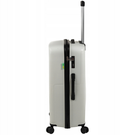 Walizka średnia biała – elegancka, podróżna, funkcjonalna, na kółkach i lekka do samolotu Wowbag 7918 M white