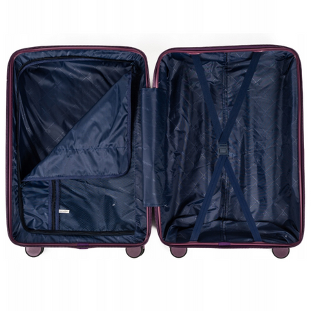 Walizka średnia fioletowa – podróżna, wytrzymała, stylowa, na kółkach, idealna do samolotu Wowbag 7918 M purple