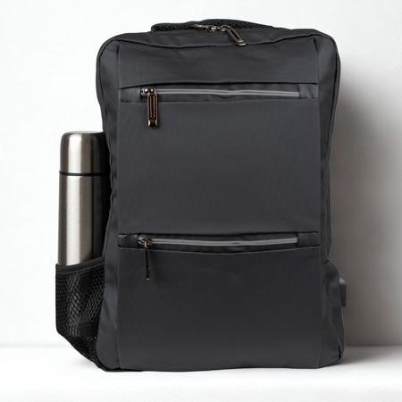 Plecak czarny, szkolny, miejski, damski, męski, nowoczesny, pojemny plecak dla laptopa 15,6", idealny na co dzień, do szkoły i pracy Wowbag BK91105 black