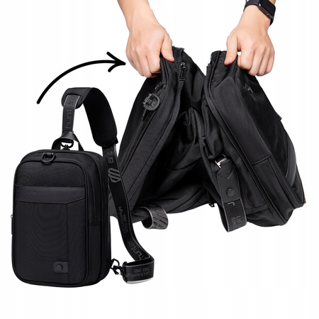 Torba podróżna czarna 2w1 transformowalna saszetka i torba pojemna 30 l wodoodporna. Arctic Hunter LX00021 Black.