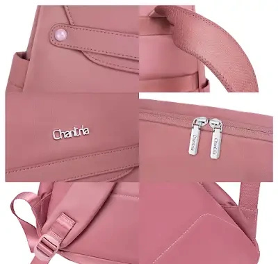 Elegancki plecak różowy damski miejski na laptop modny na studia do pracy