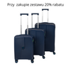 Komplet walizek podróżnych ciemnoniebieskich 3 szt. zestaw walizek lekkich i wytrzymałych na kółkach Wowbag 7918DarkBlue