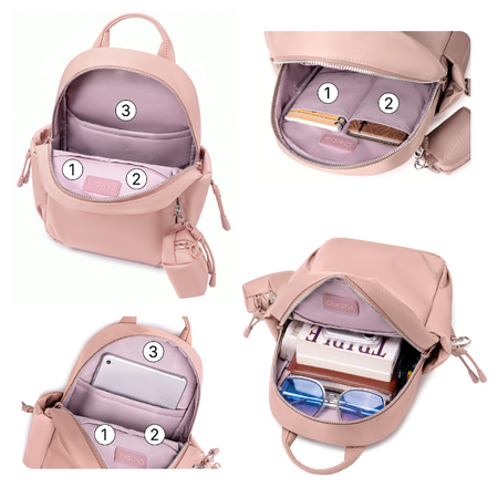 Plecak damski na tablet miejski smart mini pudrowy na lato delikatny z etui