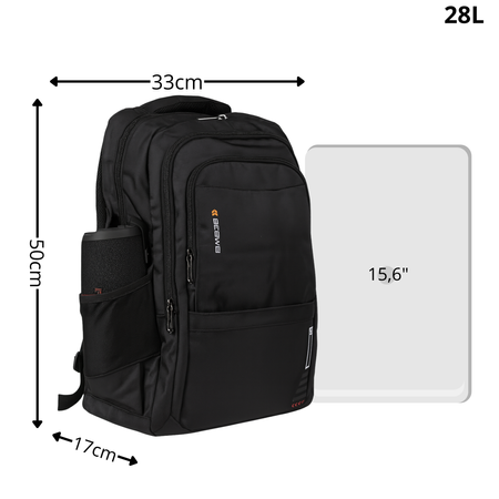 Miejski młodzieżowy plecak — do szkoły na pracę podróże wodoodporny pojemny VIO BG82237 black